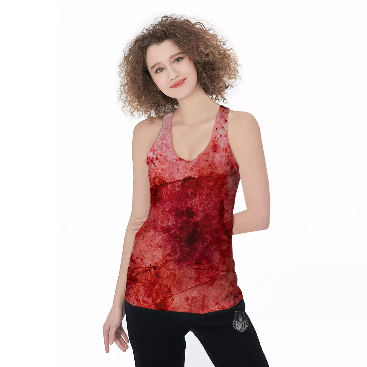 Blood Stains Red Print Women's Racerback Tank Top-grizzshop