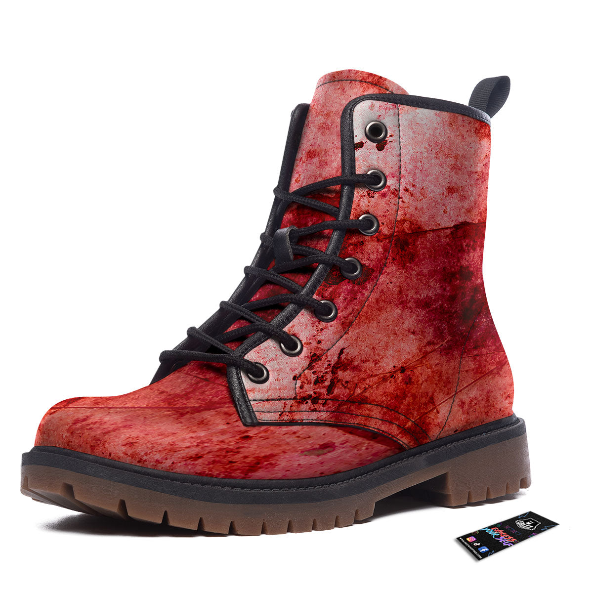 Blood Stains Red Print Work Boots-grizzshop