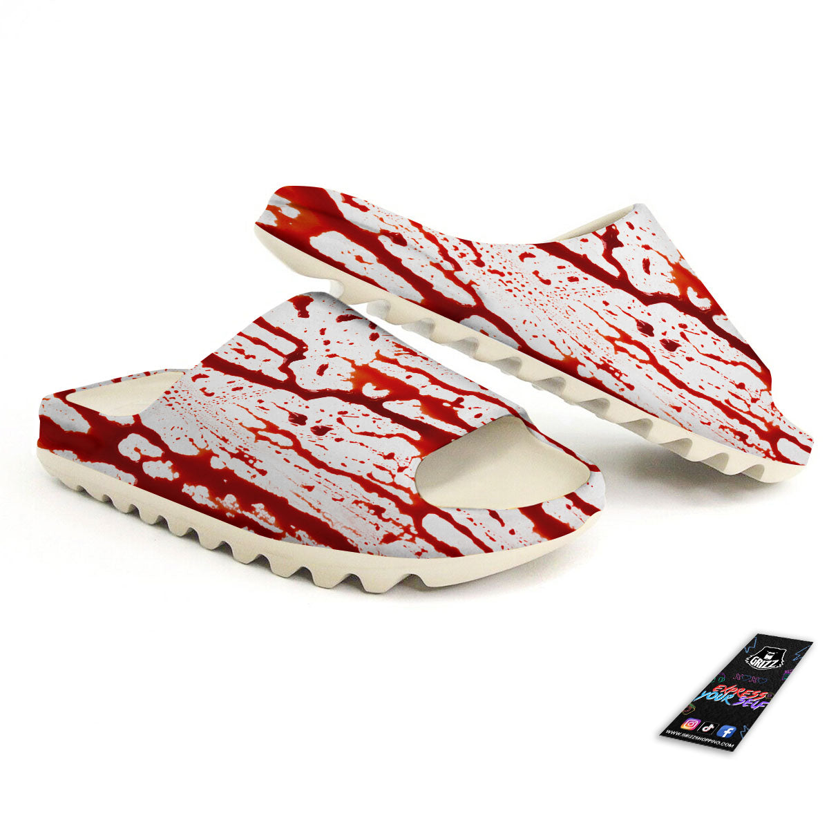 Blood Drip Print Sandals-grizzshop