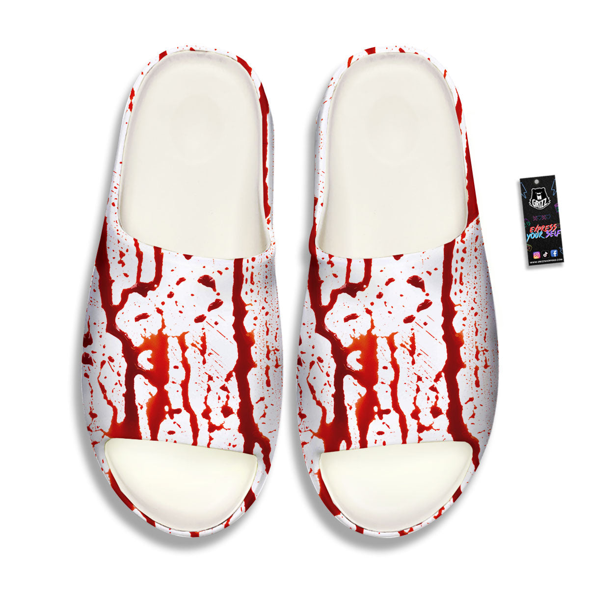 Blood Drip Print Sandals-grizzshop
