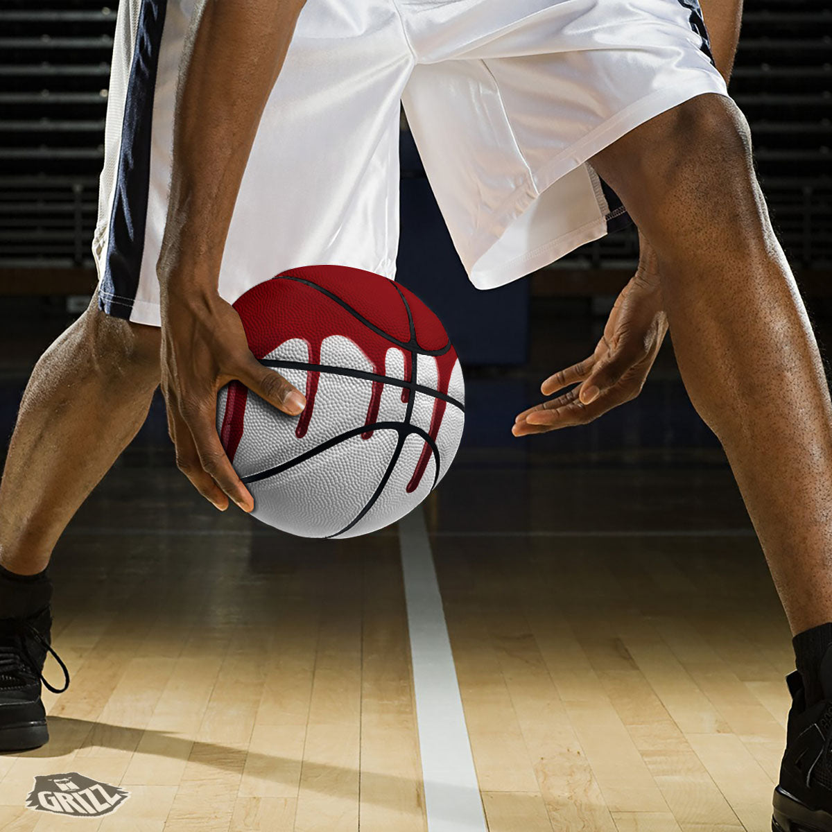 Blue Indigo And White Gingham Print Basketball