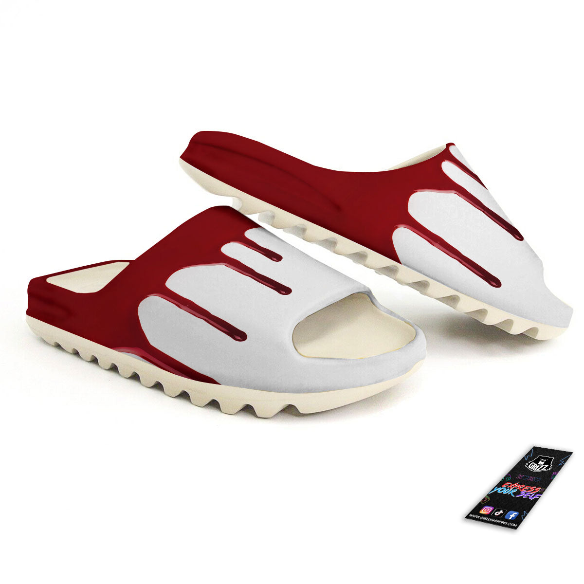 Blood Flowing Red Print Sandals-grizzshop