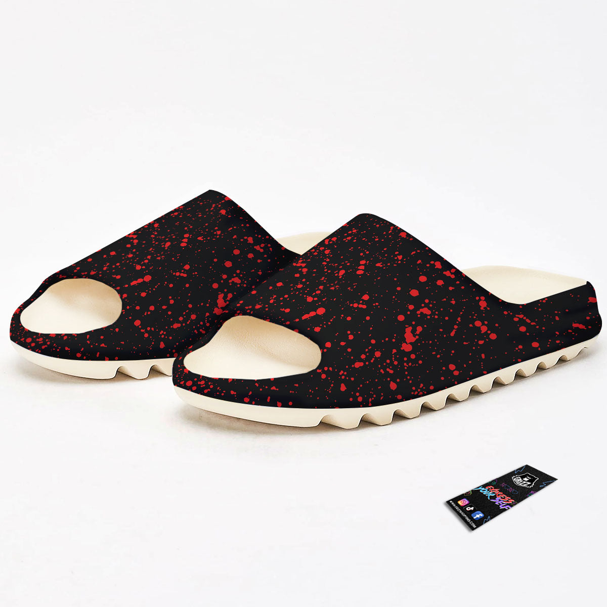 Blood Red Print Pattern Sandals-grizzshop