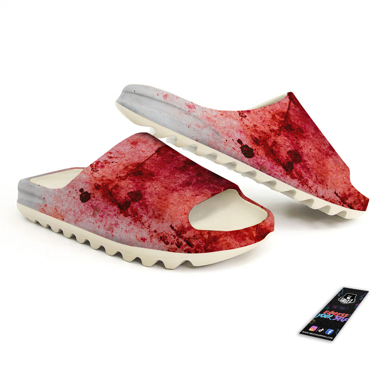 Blood Stains Red Print Sandals-grizzshop