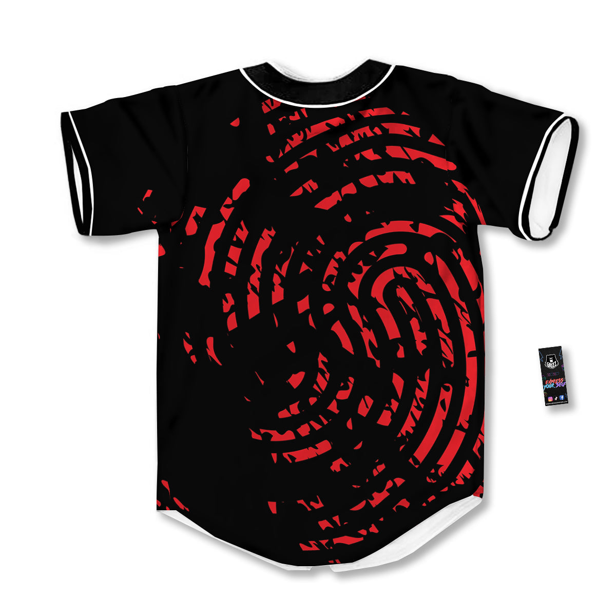 Bloody Finger Red Print Baseball Jersey-grizzshop