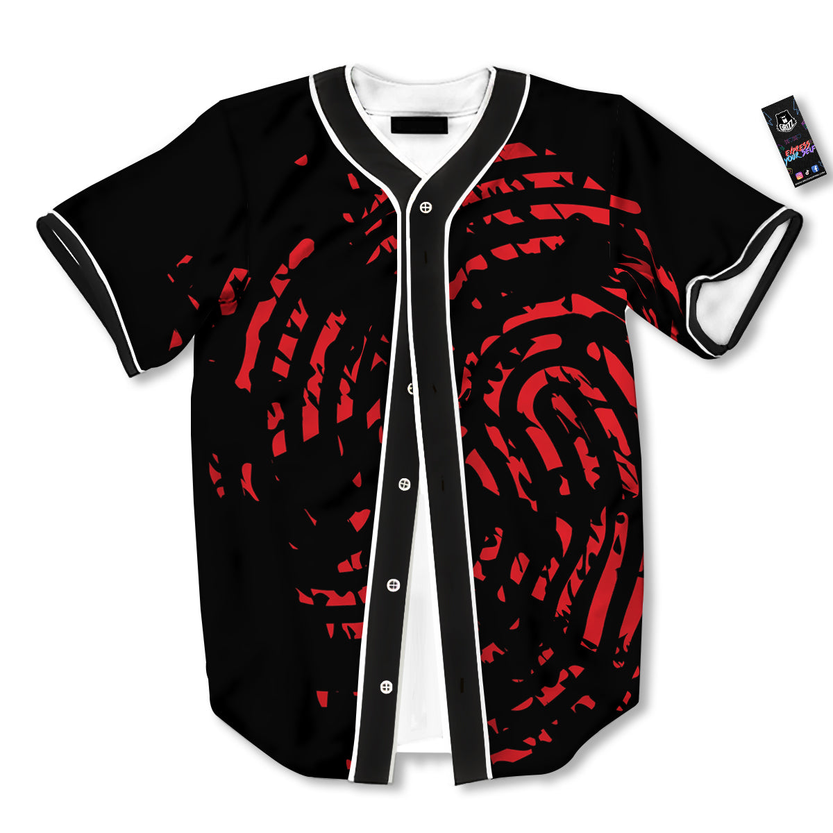 Bloody Finger Red Print Baseball Jersey-grizzshop