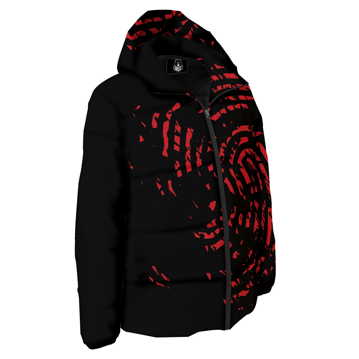 Bloody Finger Red Print Down Jacket-grizzshop
