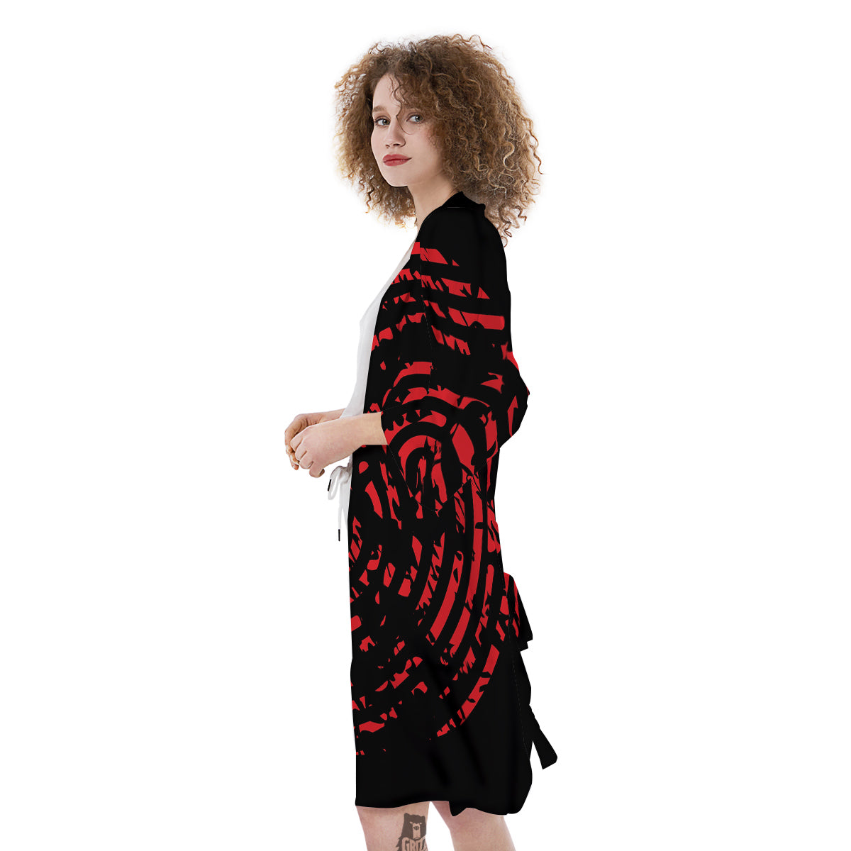Bloody Finger Red Print Kimono-grizzshop
