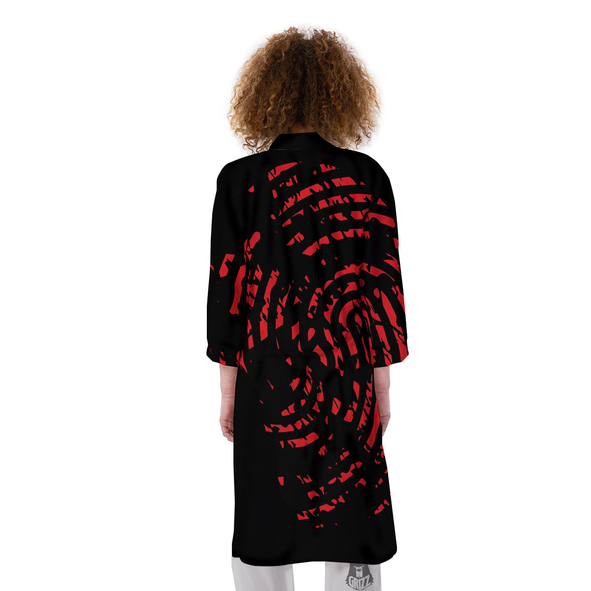 Bloody Finger Red Print Kimono-grizzshop