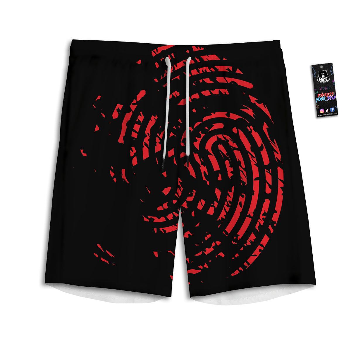 Bloody Finger Red Print Men's Athletic Shorts