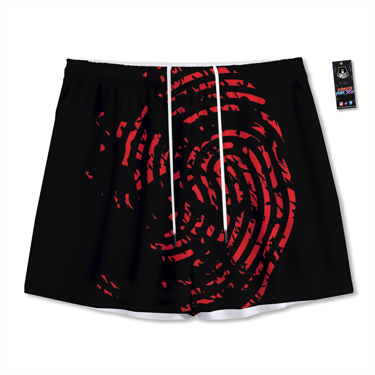 Crown Doodle Print Pattern Mesh Shorts