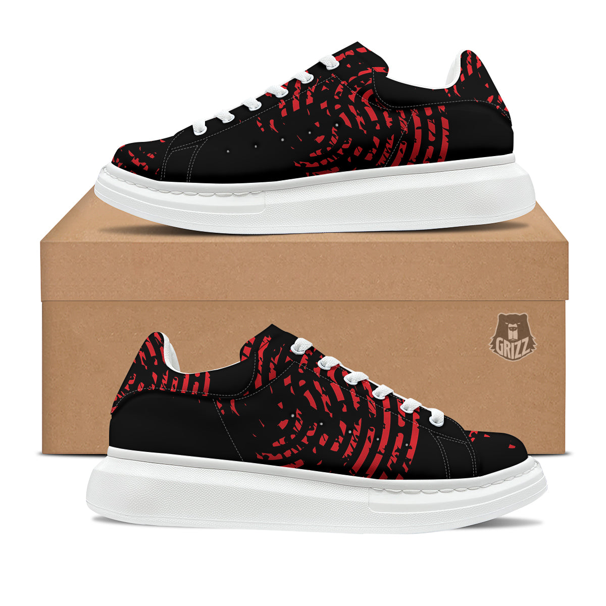 Bloody Finger Red Print Platform Shoes-grizzshop