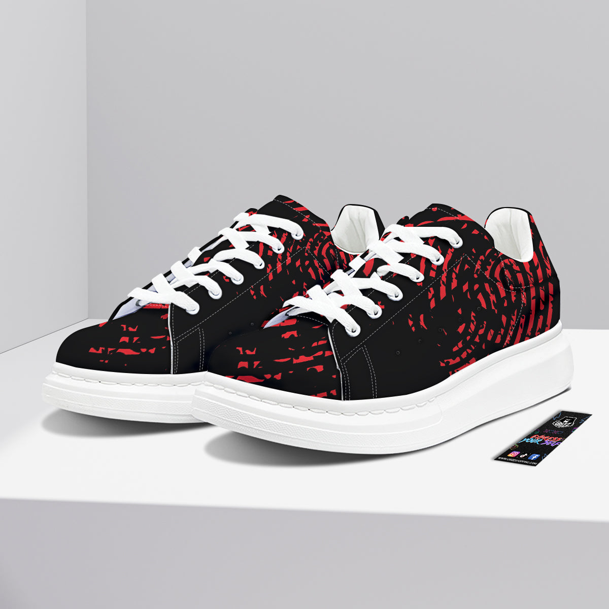 Bloody Finger Red Print Platform Shoes-grizzshop