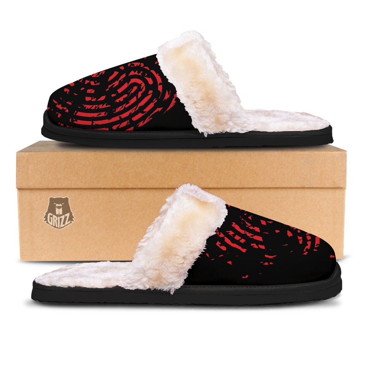 Bloody Finger Red Print Slippers-grizzshop