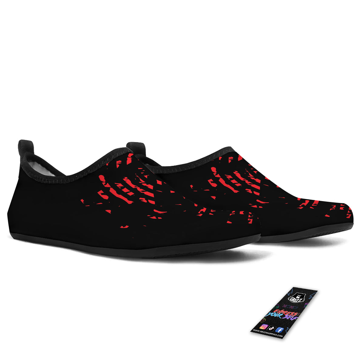 Bloody Finger Red Print Water Shoes-grizzshop