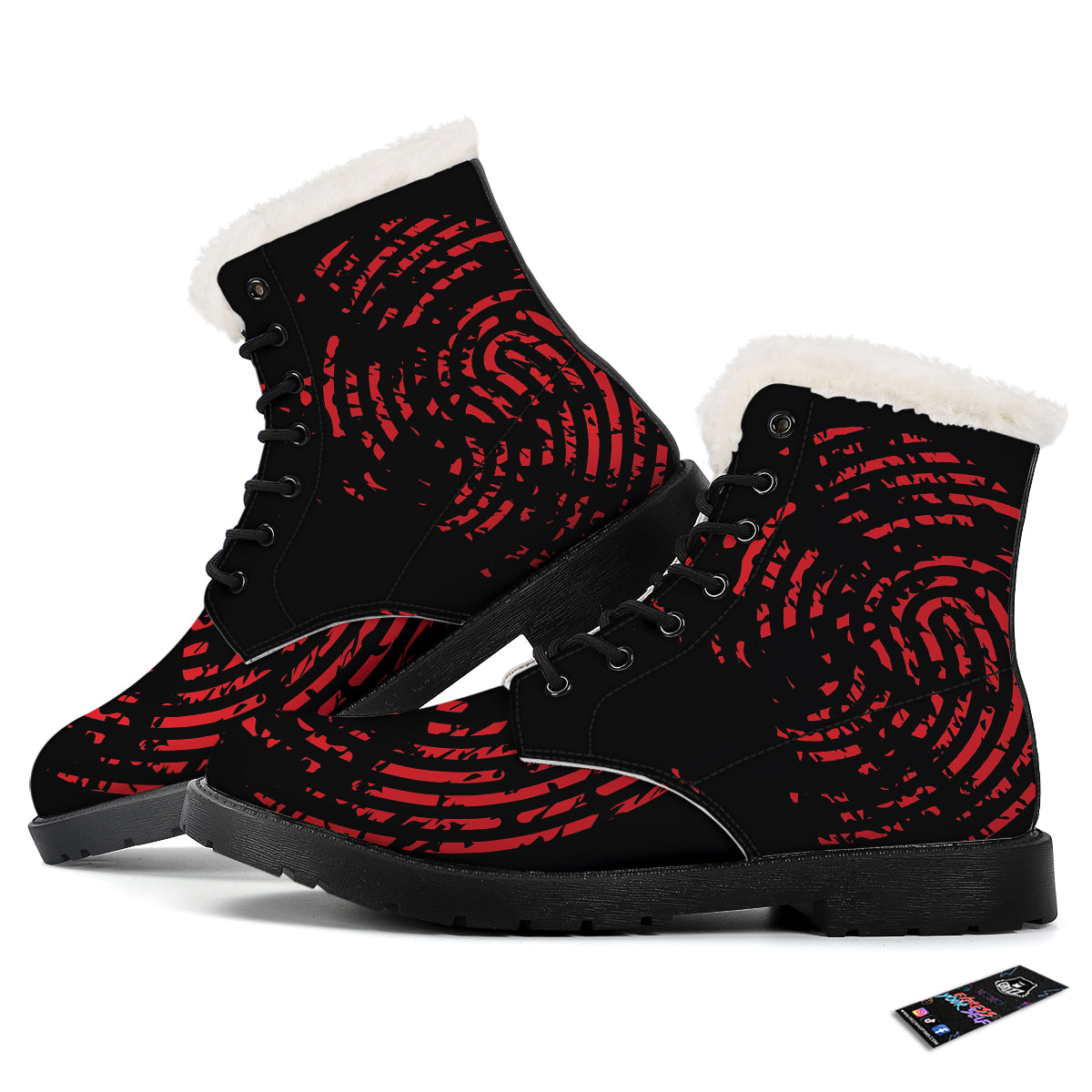 Bloody Finger Red Print Winter Boots-grizzshop