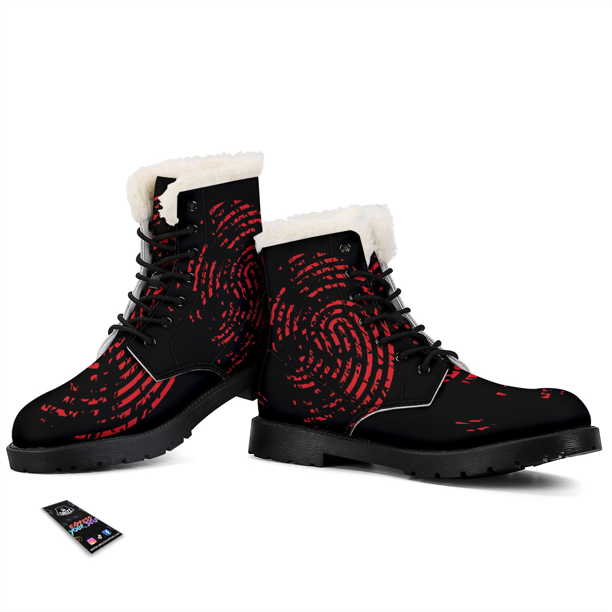 Bloody Finger Red Print Winter Boots-grizzshop