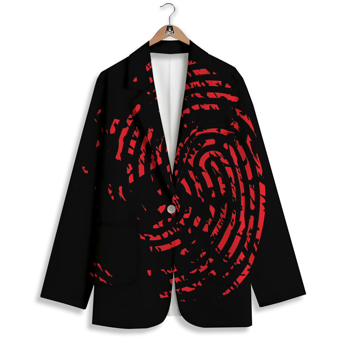 Bloody Finger Red Print Women's Blazer-grizzshop