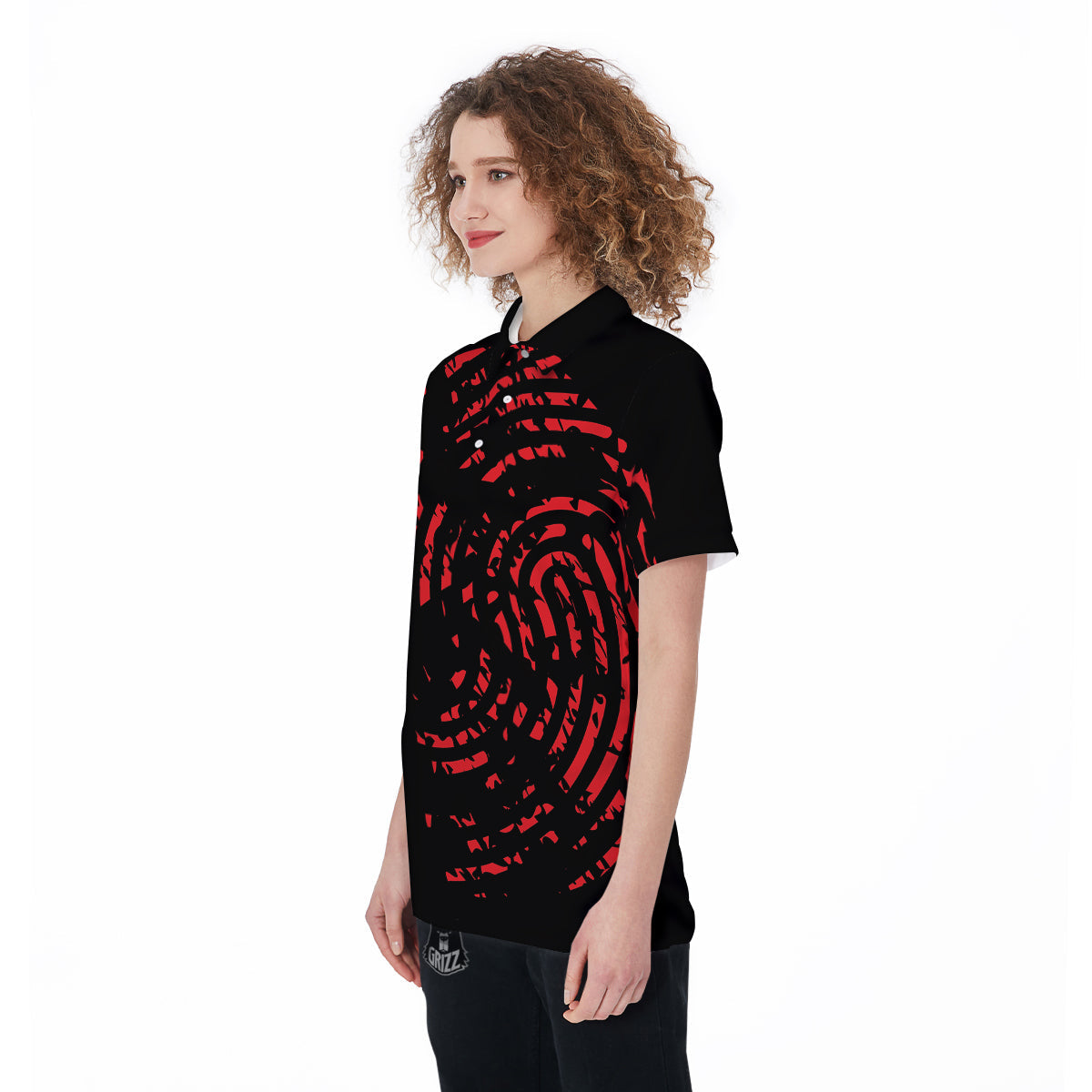 Bloody Finger Red Print Women's Golf Shirts-grizzshop