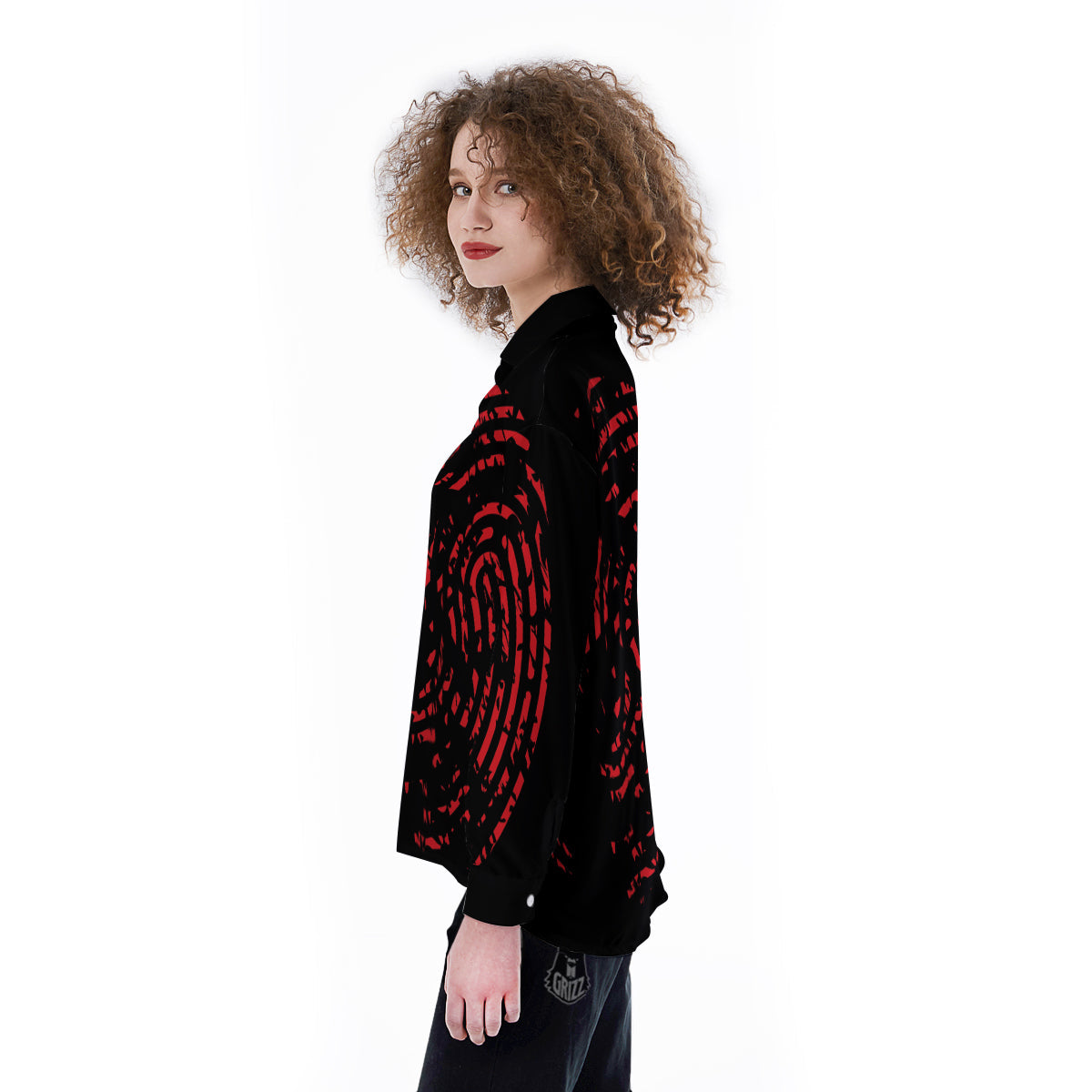 Bloody Finger Red Print Women's Long Sleeve Shirts-grizzshop