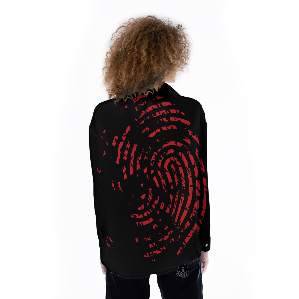 Bloody Finger Red Print Women's Long Sleeve Shirts-grizzshop