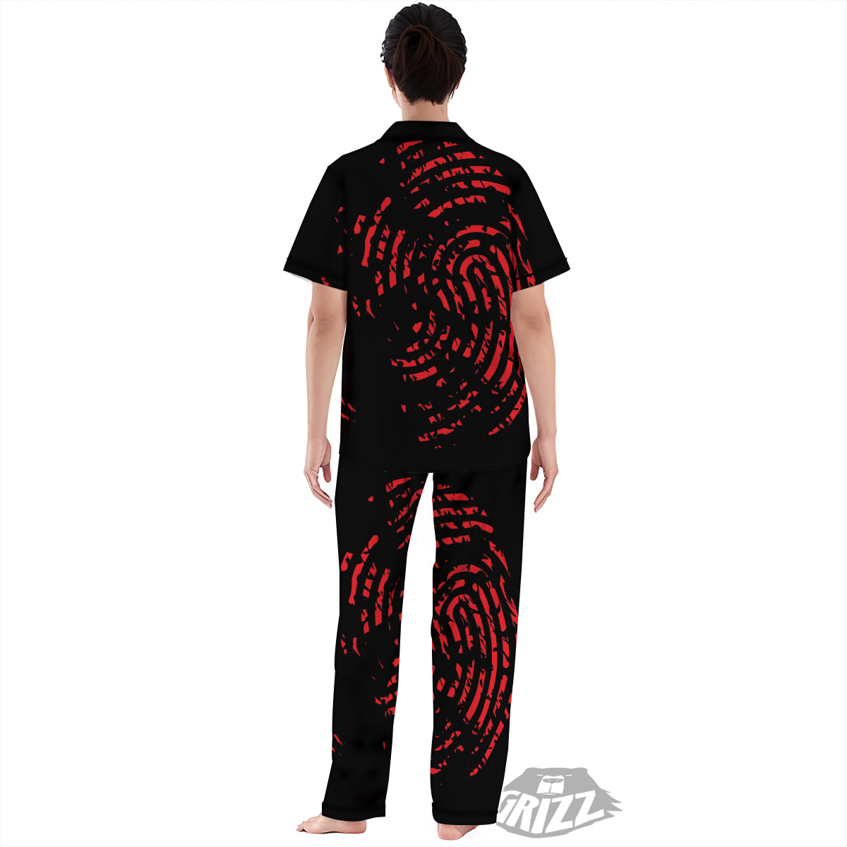 Bloody Finger Red Print Women's Pajamas Set-grizzshop