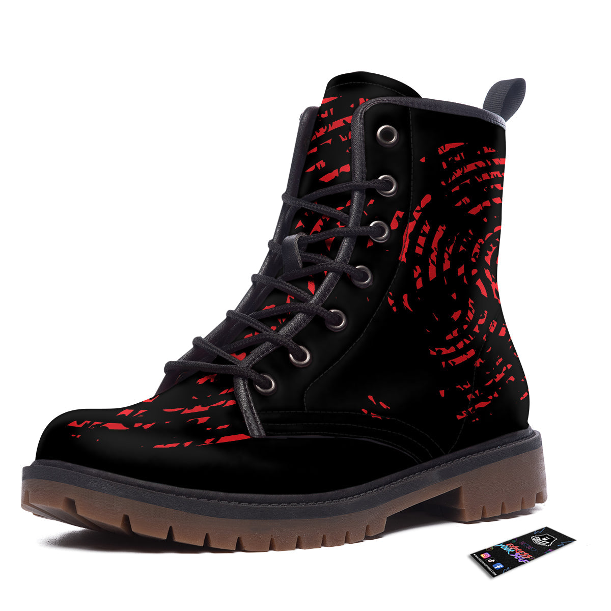 Bloody Finger Red Print Work Boots-grizzshop