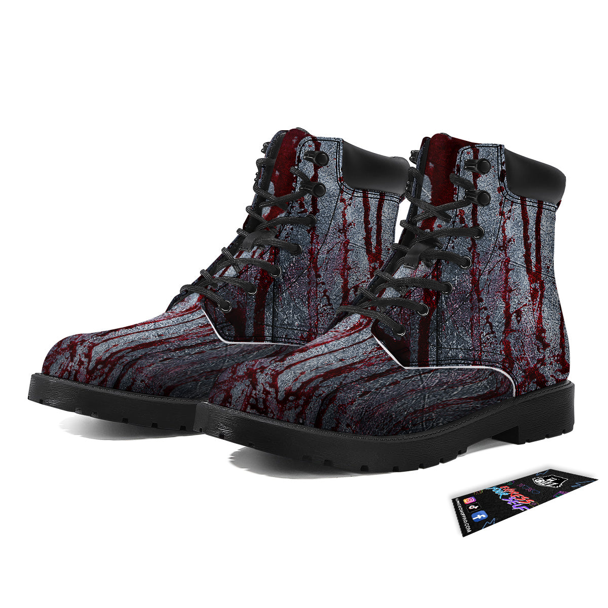 Bloody Metal Wall Print Boots-grizzshop