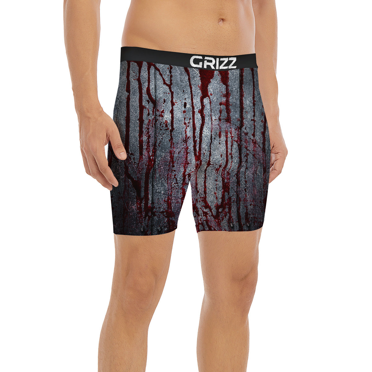 Bloody Metal Wall Print Boxer Briefs-grizzshop