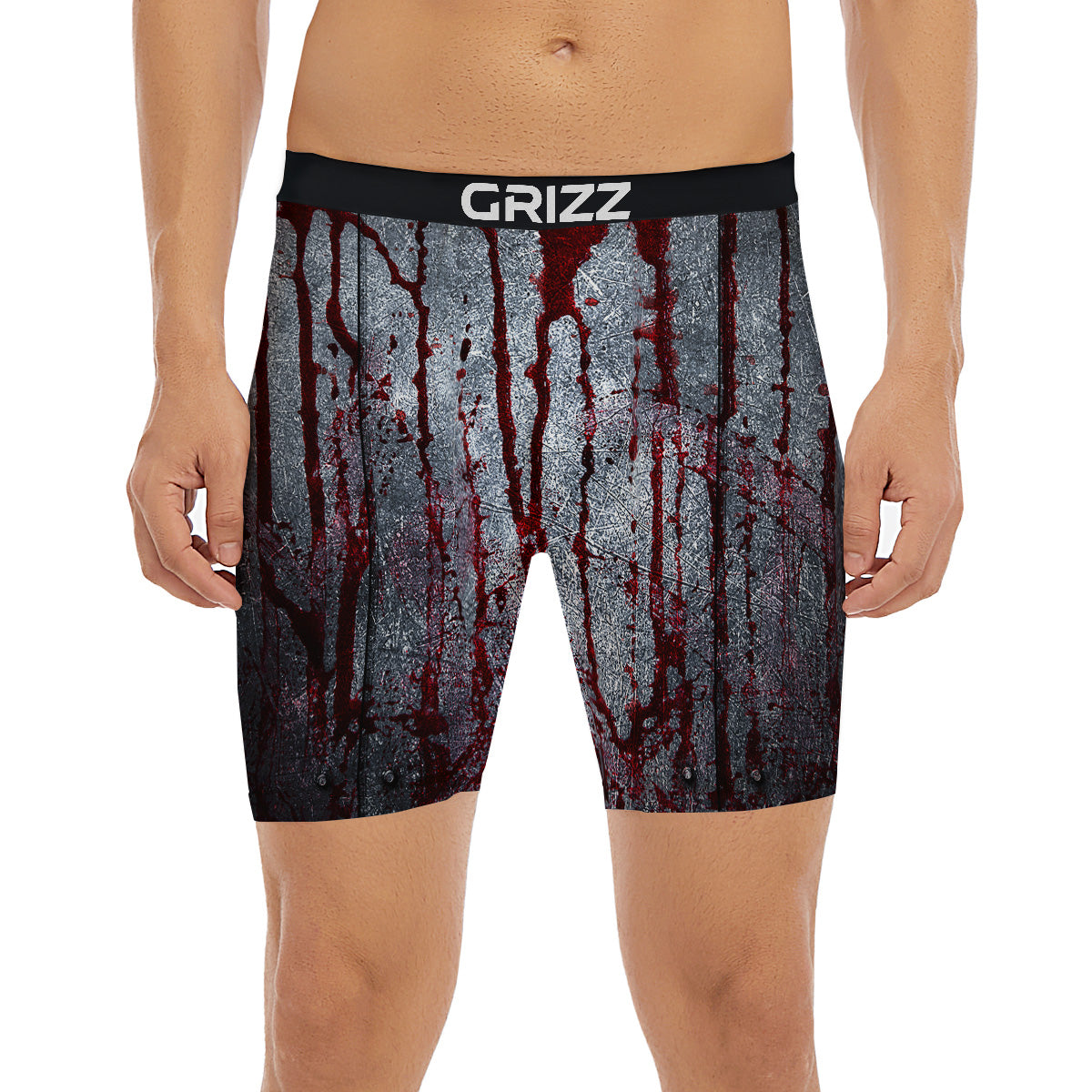Bloody Metal Wall Print Boxer Briefs-grizzshop