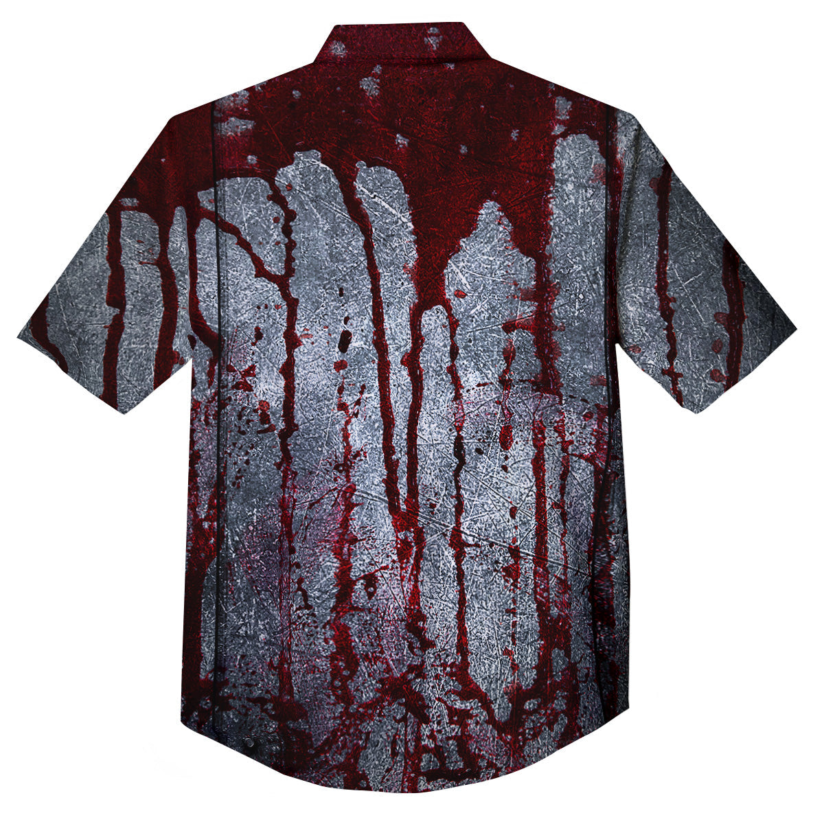 Bloody Metal Wall Print Button Up Shirt-grizzshop