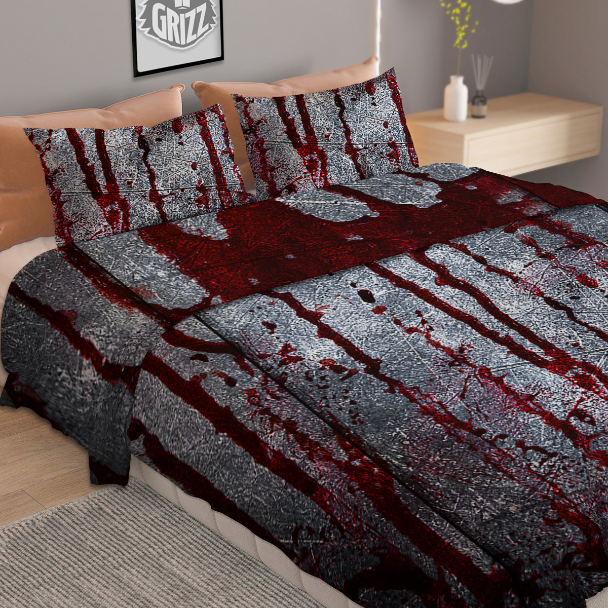 Blood Drip Print Duvet Cover Bedding Set