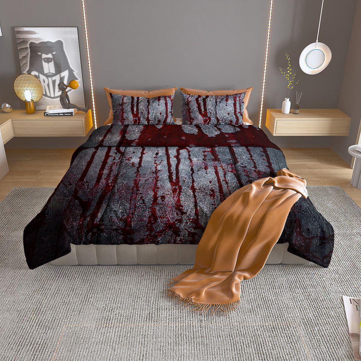 Blood Drip Print Duvet Cover Bedding Set