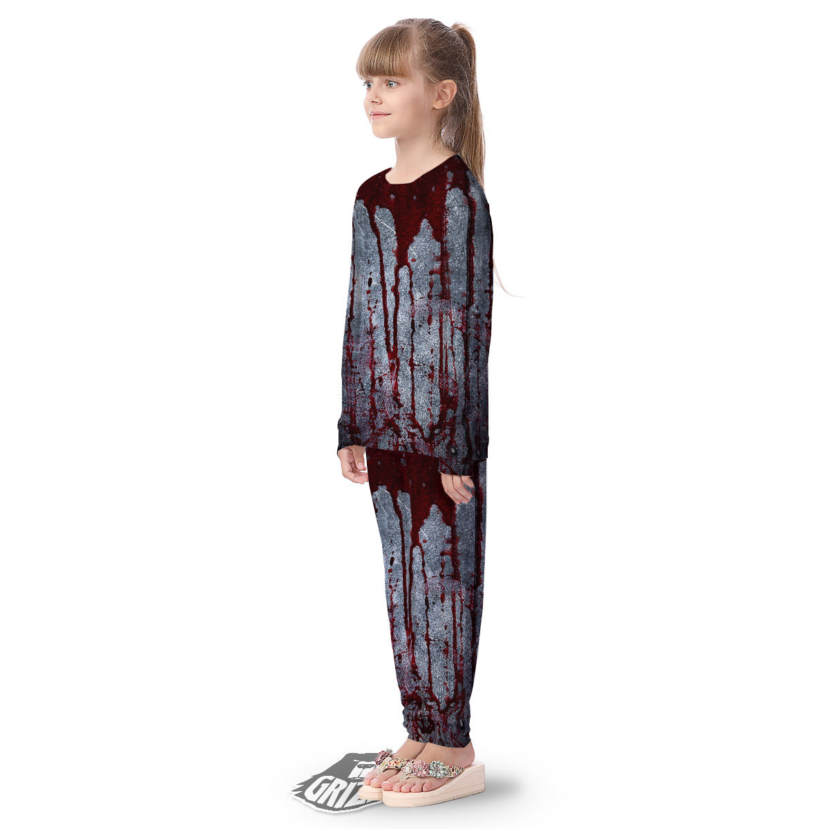 Bloody Metal Wall Print Kid's Pajamas-grizzshop