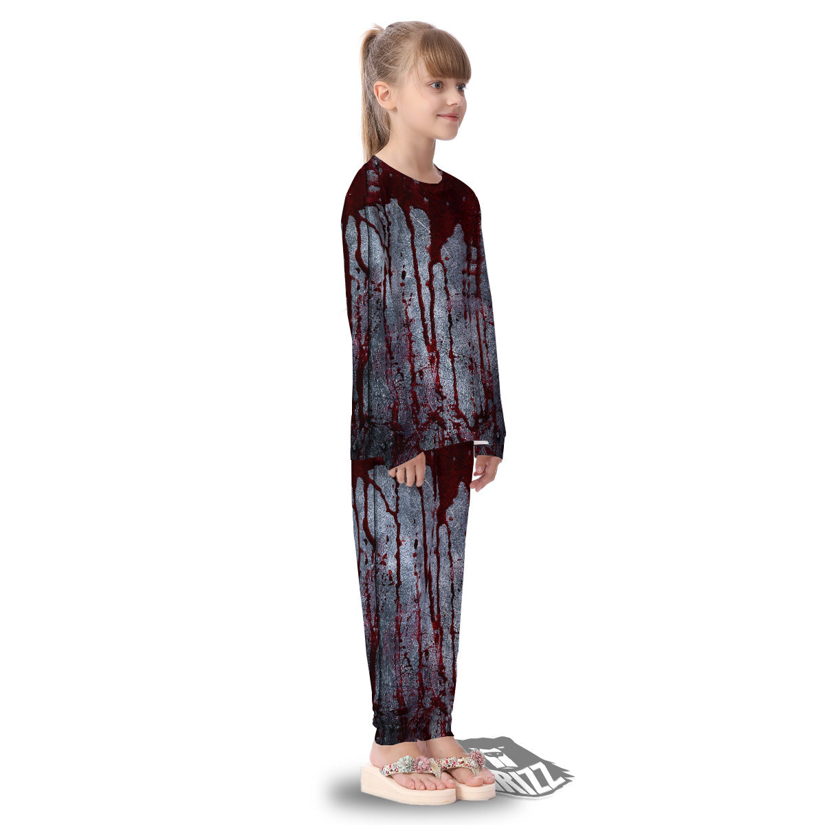 Bloody Metal Wall Print Kid's Pajamas-grizzshop