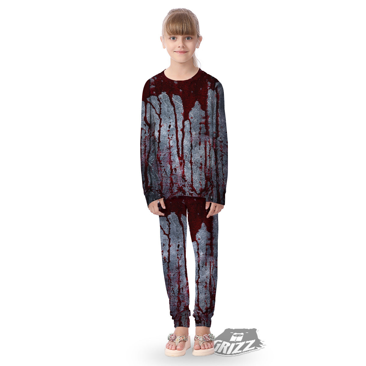 Bloody Metal Wall Print Kid's Pajamas-grizzshop