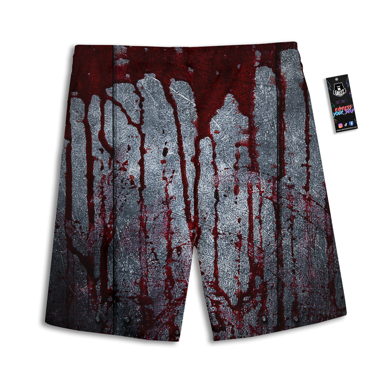 Bloody Metal Wall Print Men's Athletic Shorts