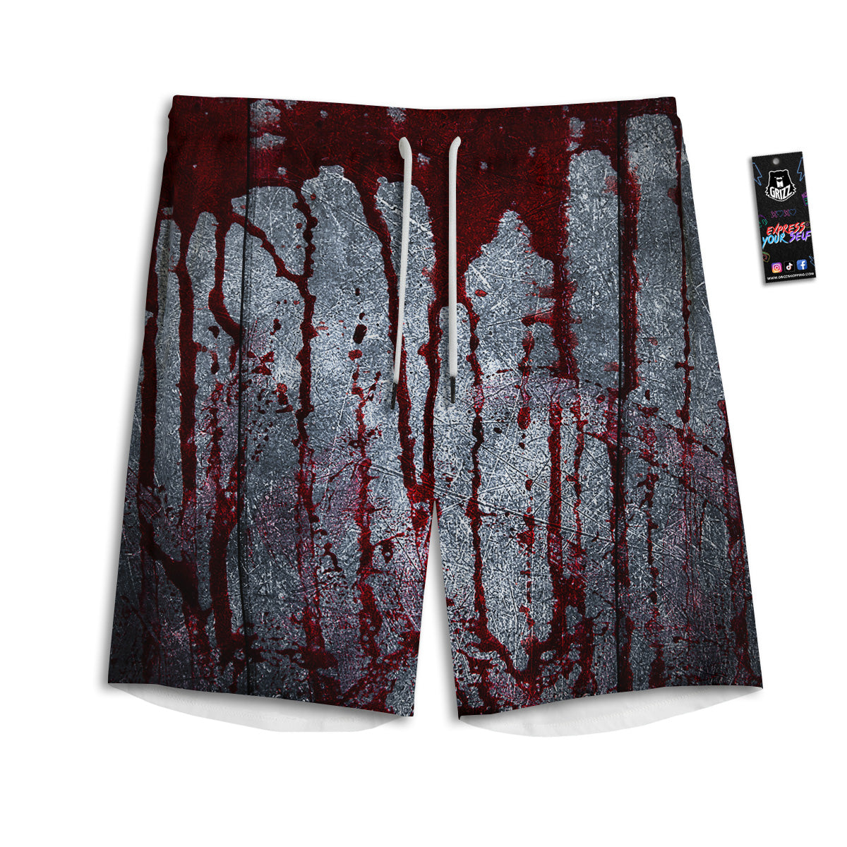 Bloody Metal Wall Print Men's Athletic Shorts