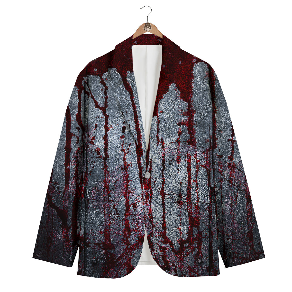 Bloody Metal Wall Print Men's Blazer-grizzshop