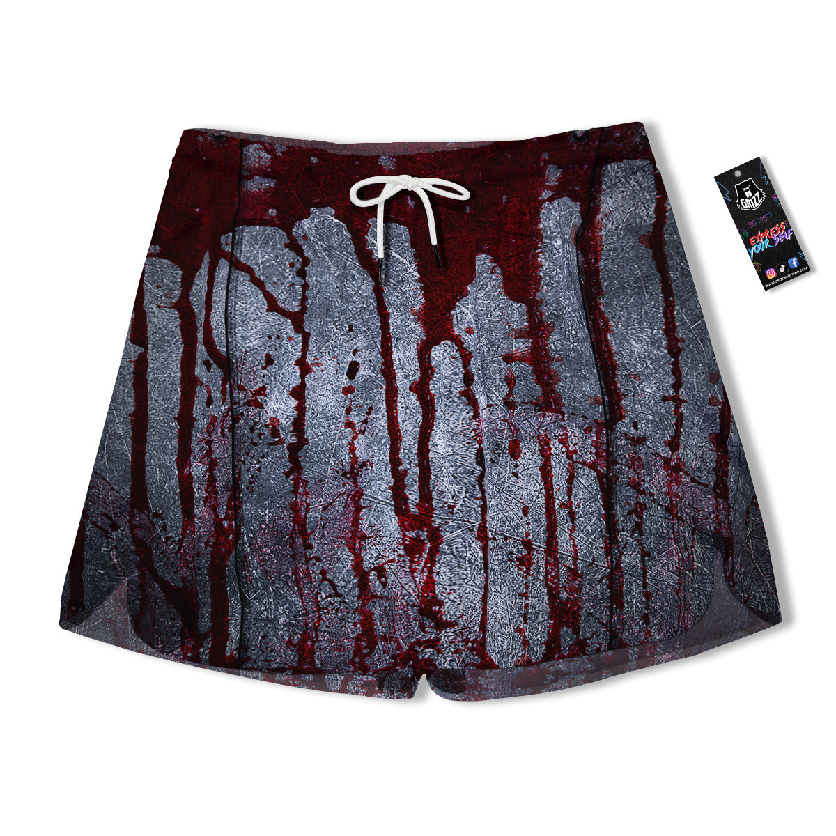 Bloody Metal Wall Print Men's Running Shorts-grizzshop