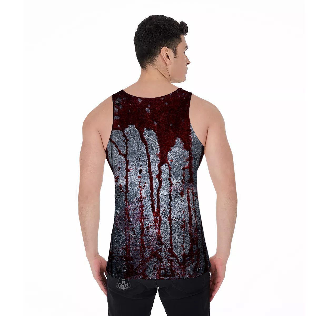 Bloody Metal Wall Print Men's Tank Top-grizzshop