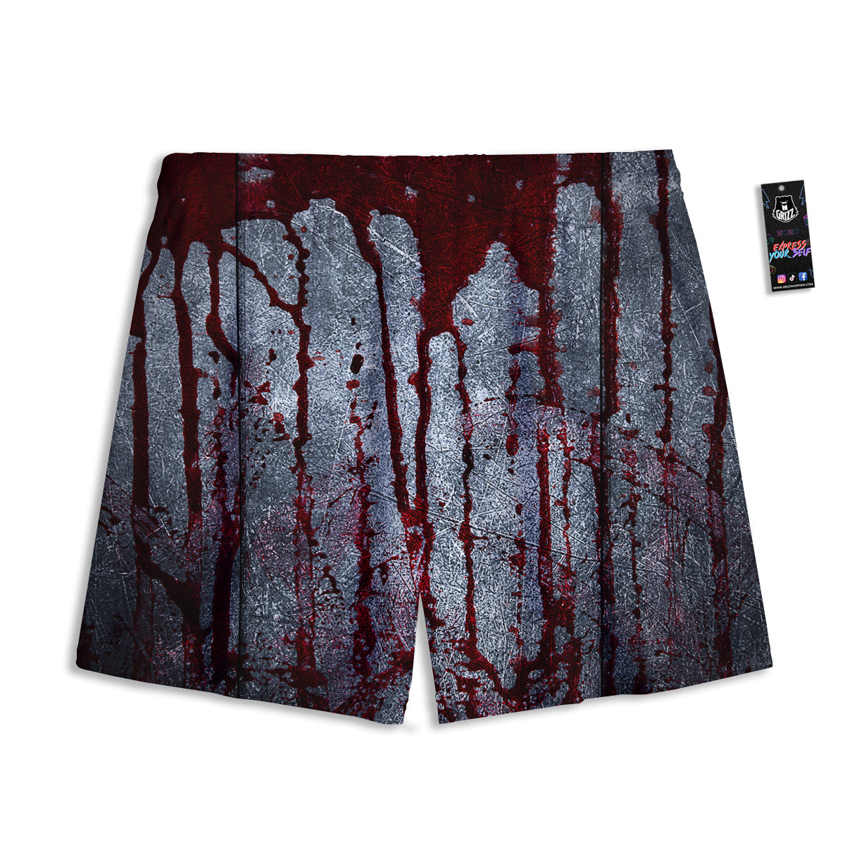 Blood Drip Print Mesh Shorts