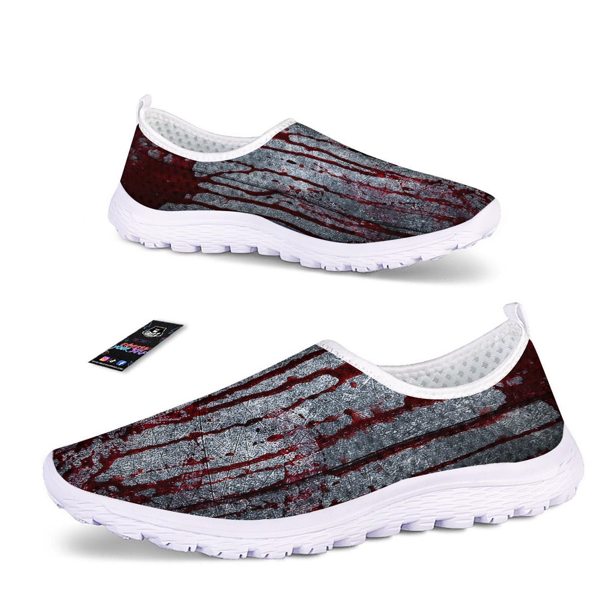 Bloody Metal Wall Print Nurse Shoes-grizzshop