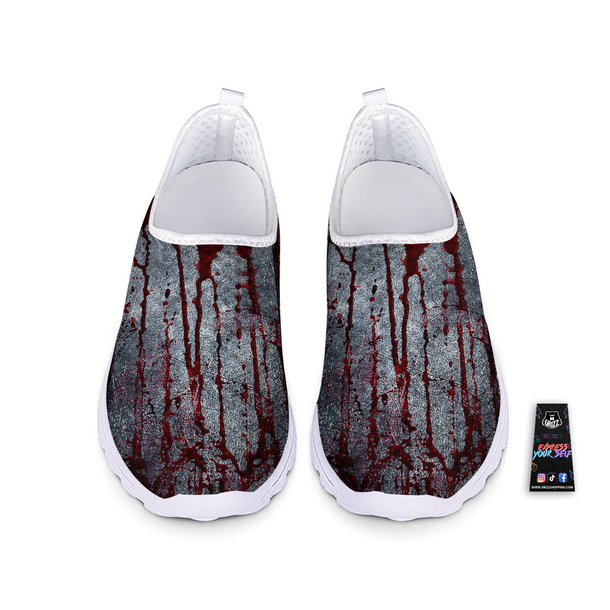 Bloody Metal Wall Print Nurse Shoes-grizzshop