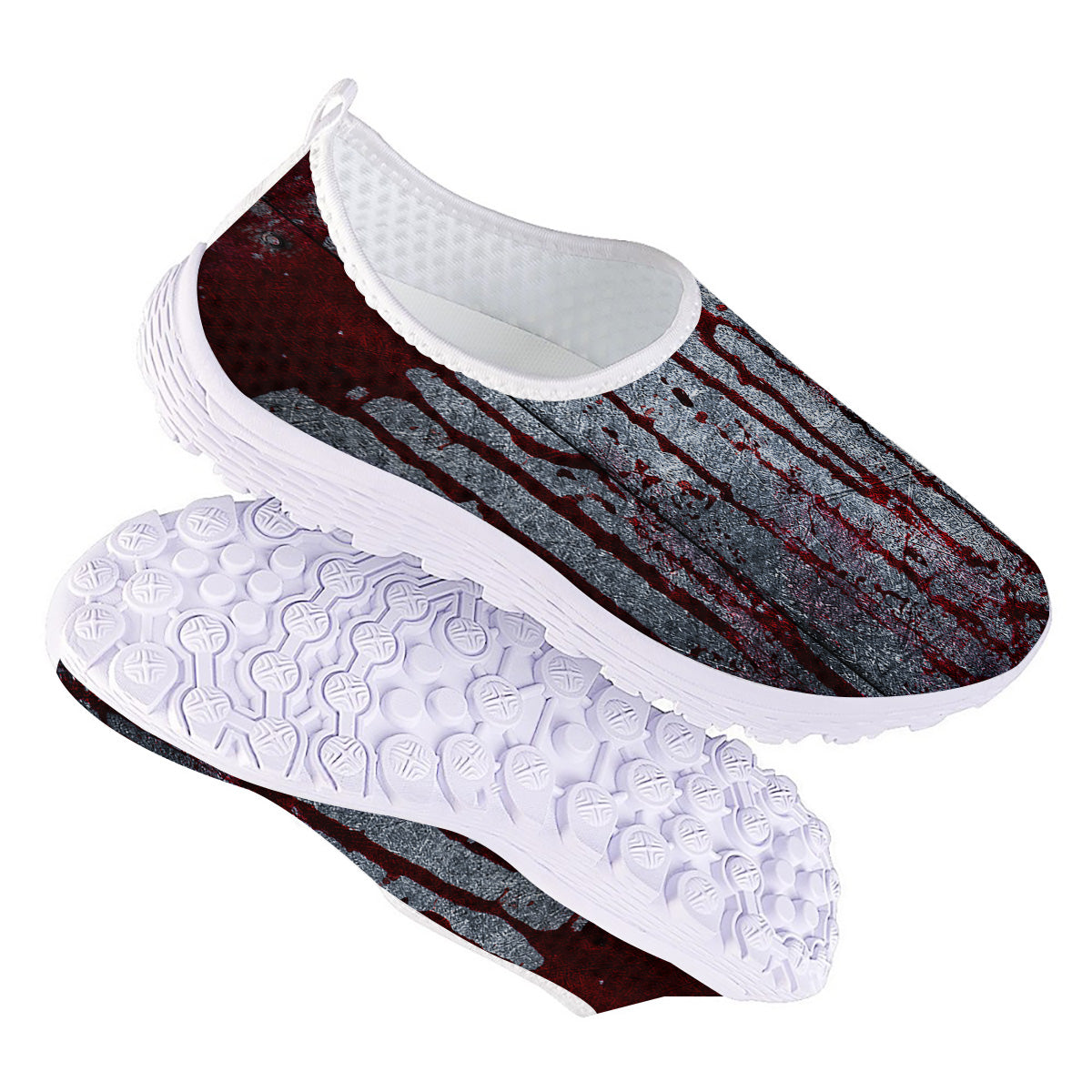 Bloody Metal Wall Print Nurse Shoes-grizzshop
