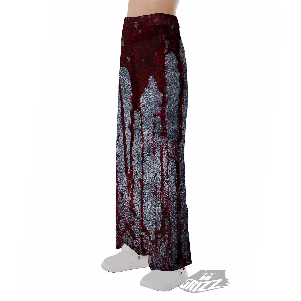 Bloody Metal Wall Print Pajama Pants-grizzshop