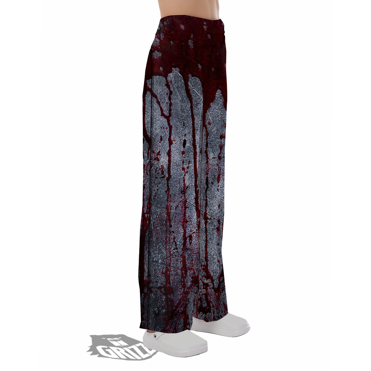 Bloody Metal Wall Print Pajama Pants-grizzshop