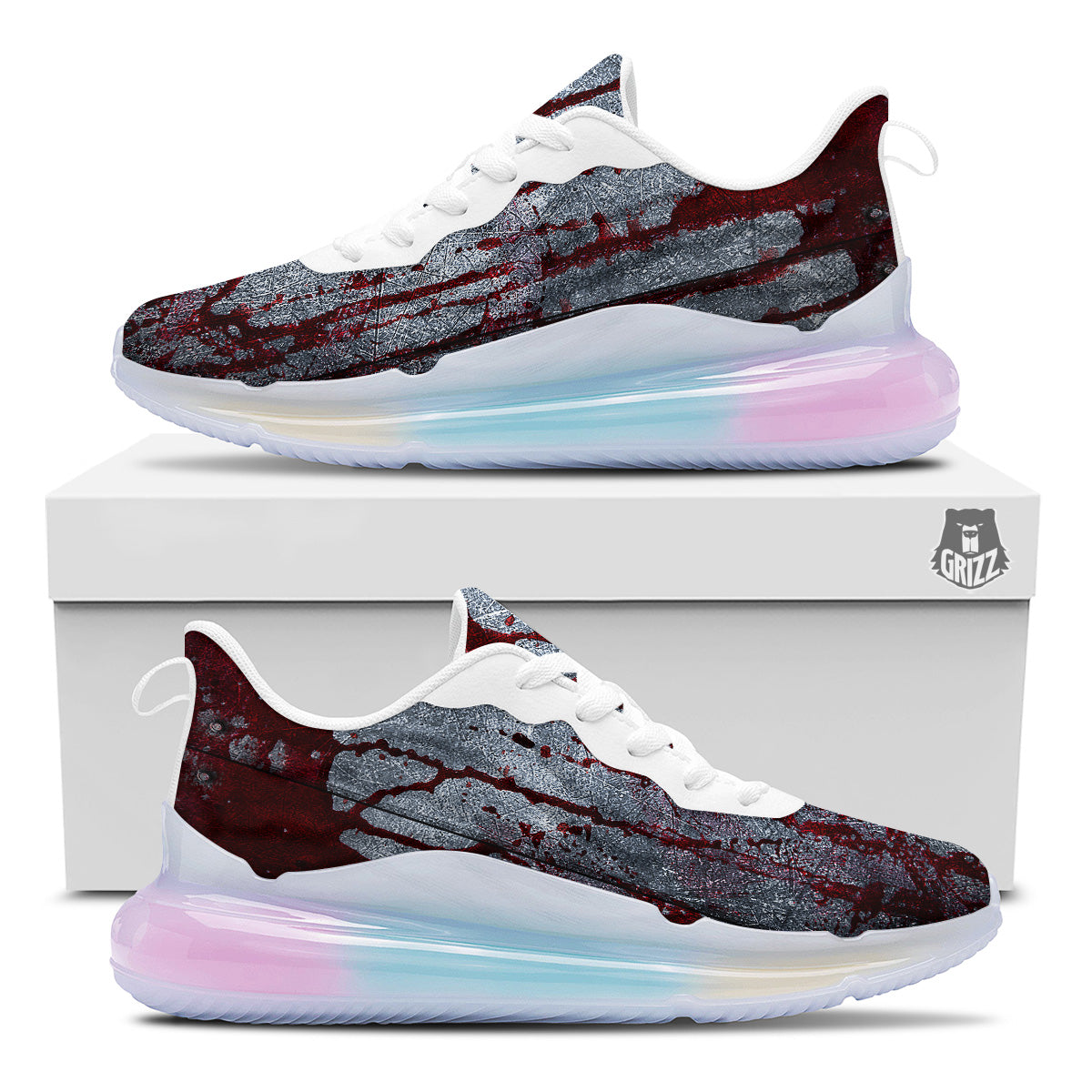 Bloody Metal Wall Print Running Sneakers-grizzshop