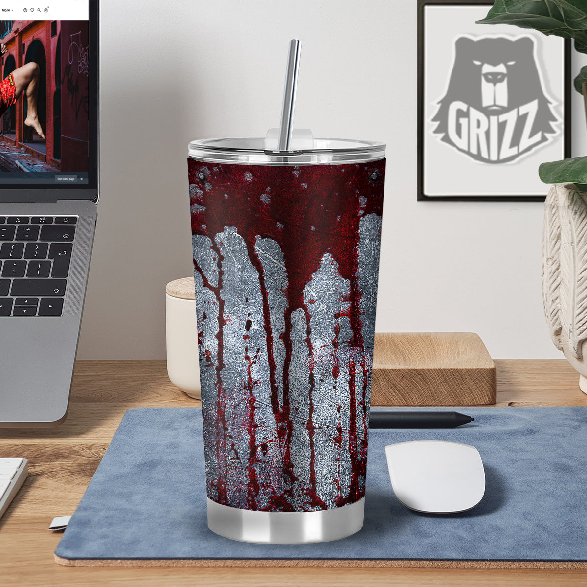 Bloody Metal Wall Print Tumbler-grizzshop