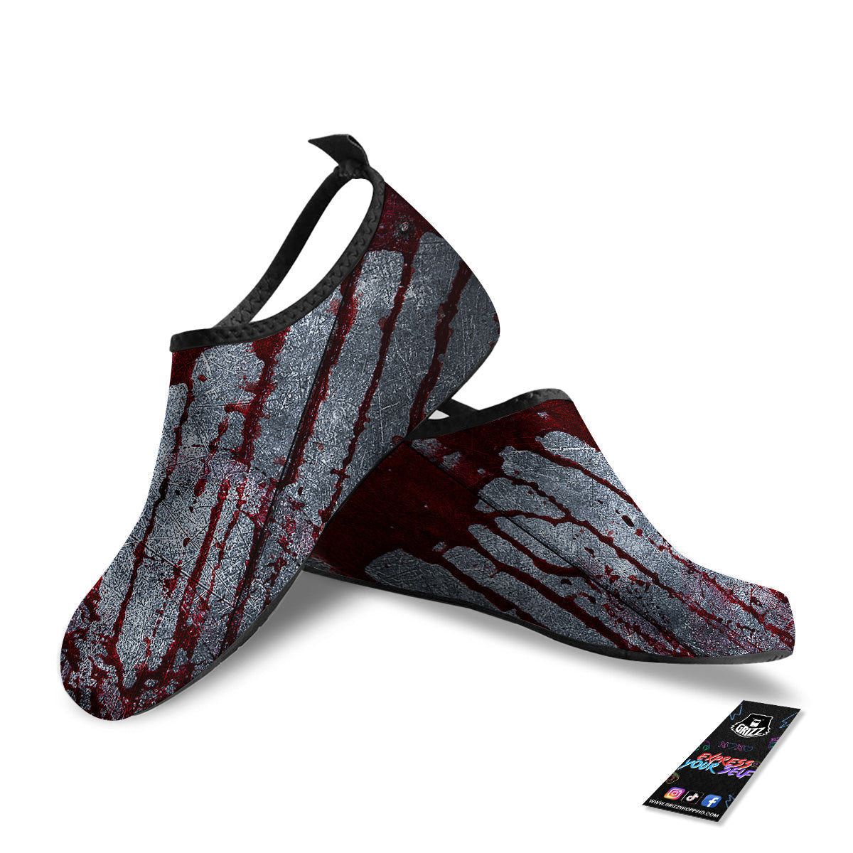 Bloody Metal Wall Print Water Shoes-grizzshop